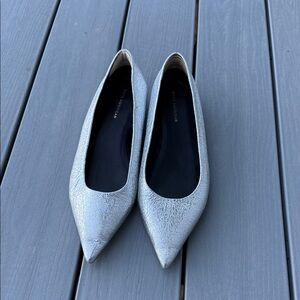 Good American Silver Pointed Flats